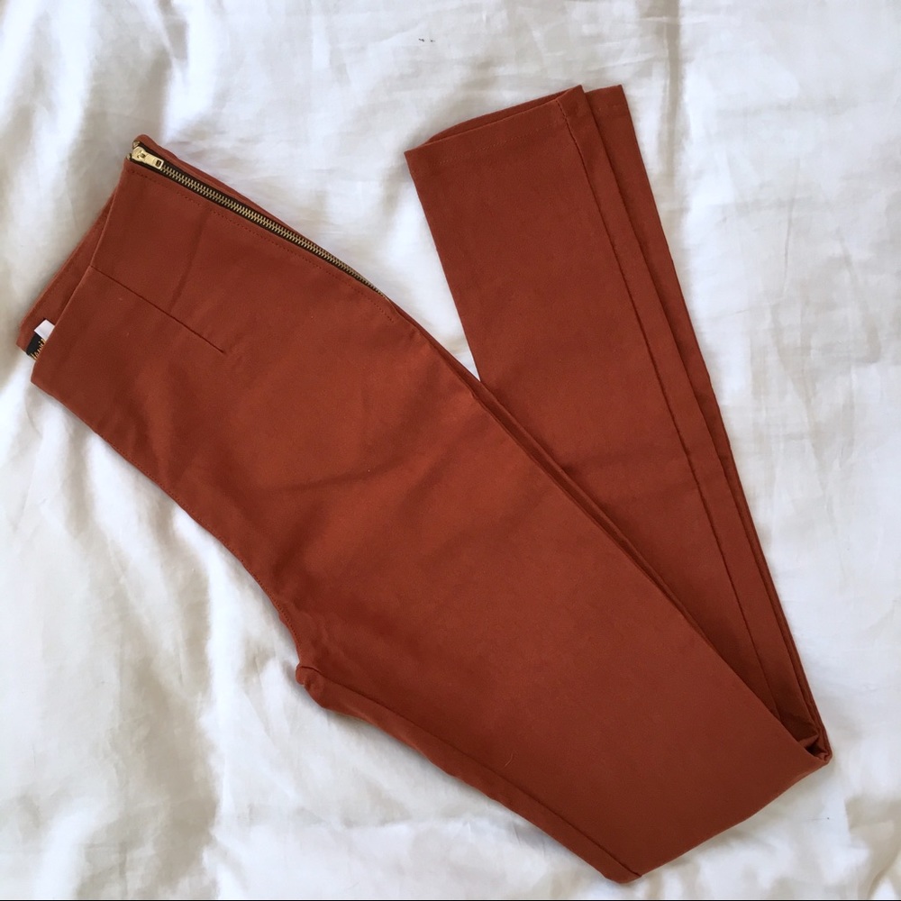 High-Waisted Zip-Up Pants